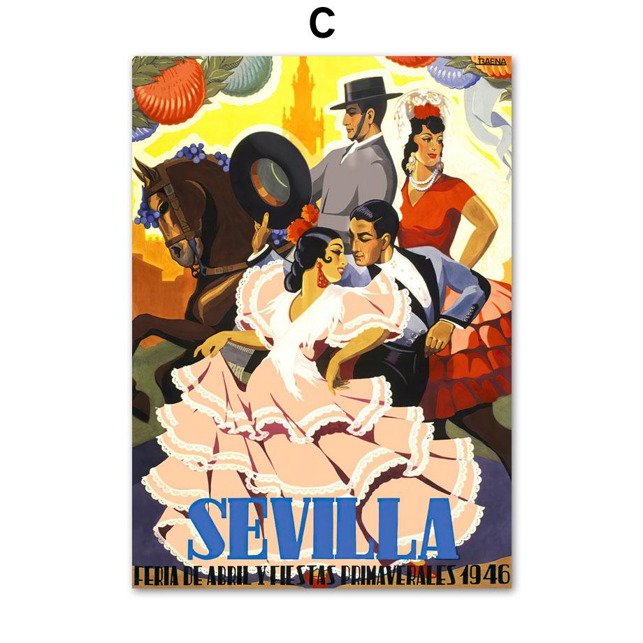 Севилья Сьюдад-де-Грасиас Unicas Испания Винтаж путешествия стены книги по искусству печати холст картины скандинавский плакат Декор фотографии Гостиная