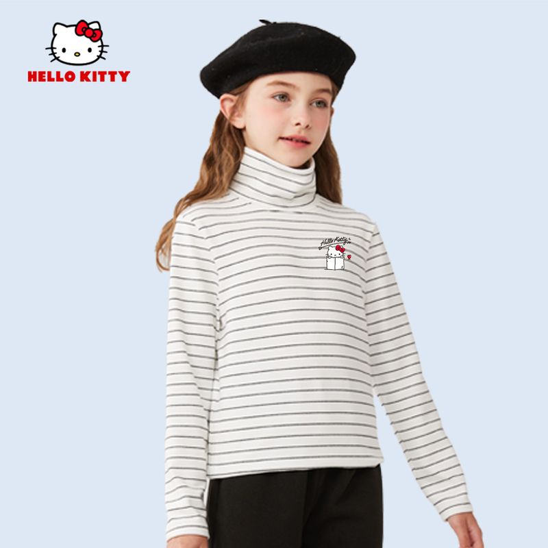 Hello Kitty Girls' Thermal Base Layer Shirt, Children's Autumn and Winter Top with Fleece, Warm Inner Wear, Trendy Girls' Clothing