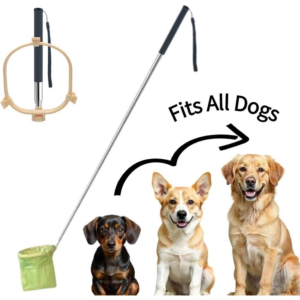 Extendable Handle Pet Poop Scooper Foldable Cat Cleaning Tool Dog Waste Picker Outdoor