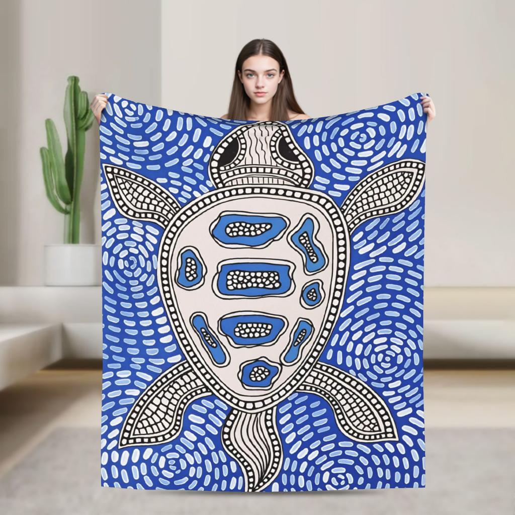 Sea Turtle Soft Cozy Blanket Pattern Plane Travel Throw Blanket Home Decor Flannel Bedspread Sofa Bed Cover