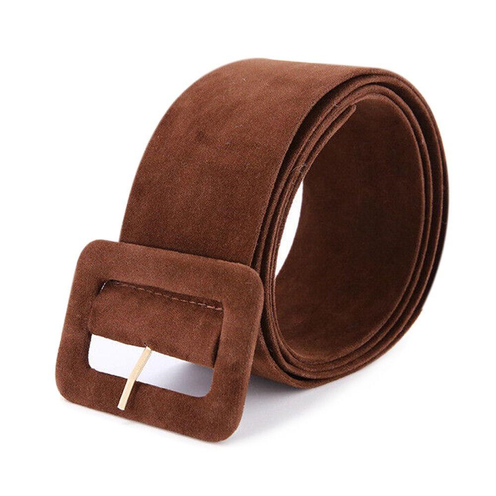 Модный Повседневный Ретро Бархатный Пояс Женский Ремешок для Платья Поясная Лента Квадратная Пряжка-Штырь Пояс