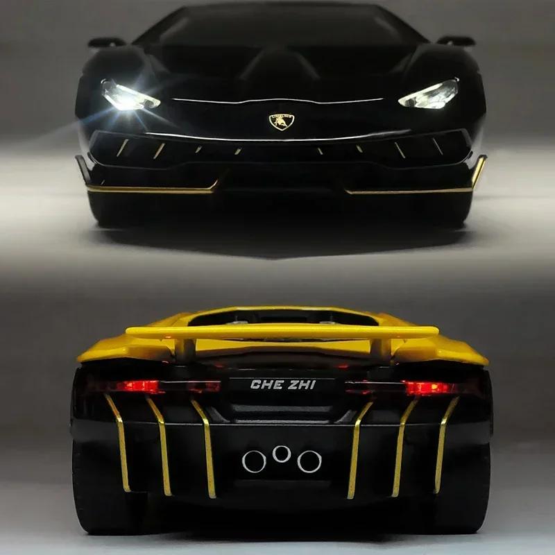 1:Масштаб 24 Lamborghini LP770 LP780 Суперкар Модель Звук Свет Дети Мальчики Металлические Игрушки Транспортные Средства Подарок Коллекция Voiture