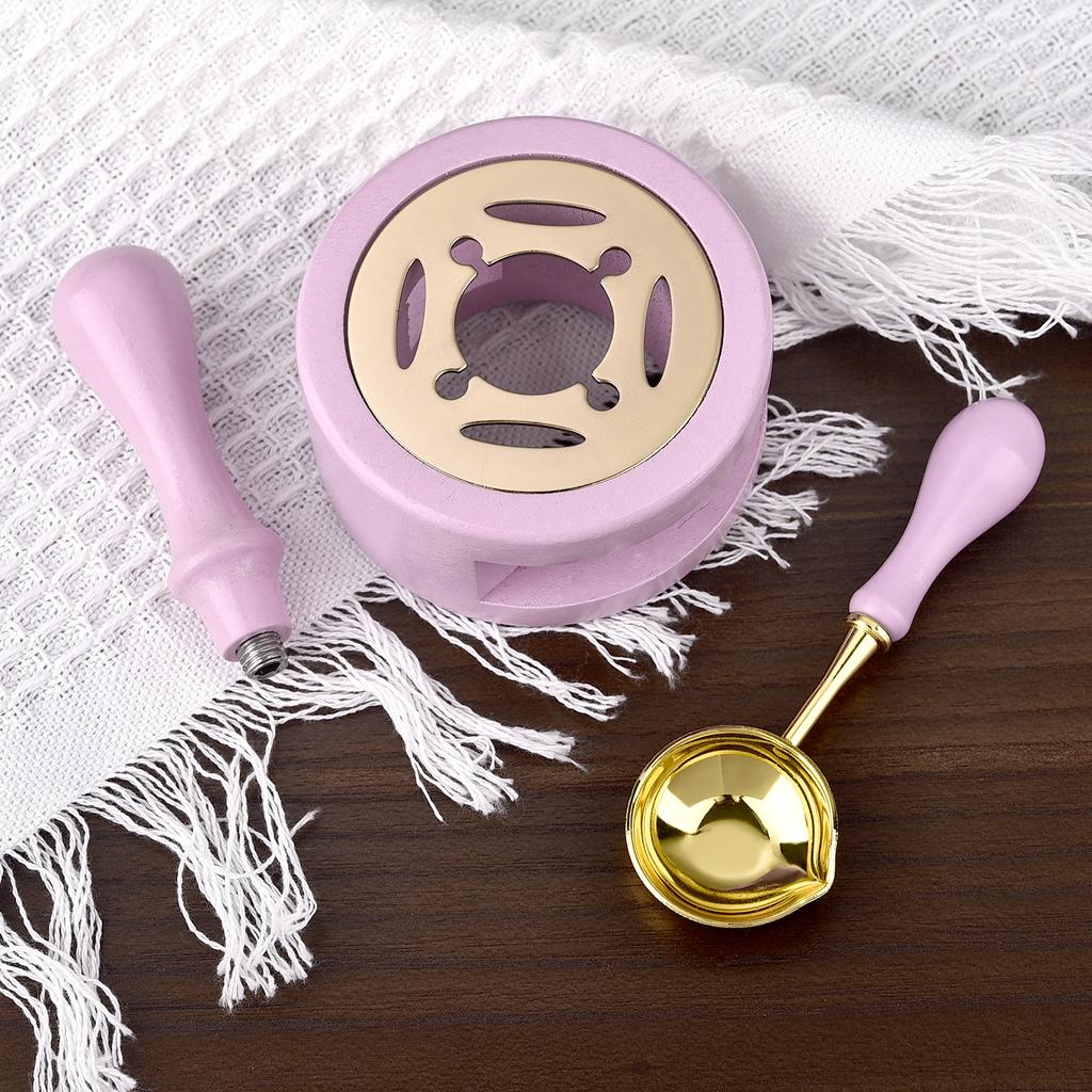 2/3Pcs Set Retro Sealing Wax Furnace Stove Pot Wood Handle Sealing Wax Spoon Wax Sealing Decorative For Candle Stamp Wax Stamp