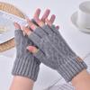Alpaca Wool Half-Finger Gloves: Warm, Windproof, Breathable for Outdoor Cycling In Autumn & Winter