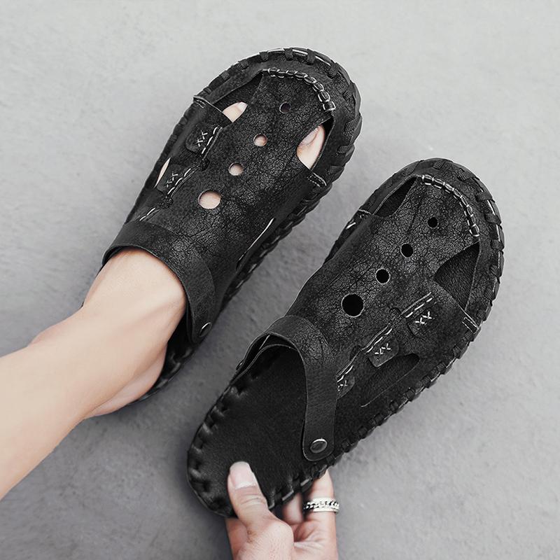 2024 Summer New Men's Sandals Fashion Comfort Beach Shoes Men's Baotou Shoes and Slippers Ventilate Anti Slip Sandals Slippers