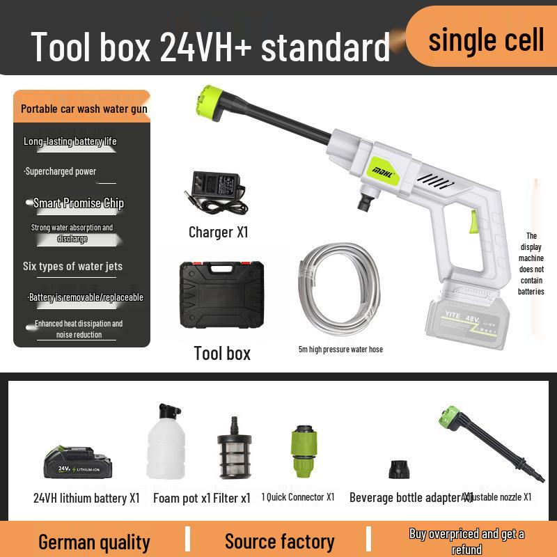 Беспроводной портативный литиевый пистолет для мойки автомобиля: Водяной пистолет высокого давления для домашнего использования