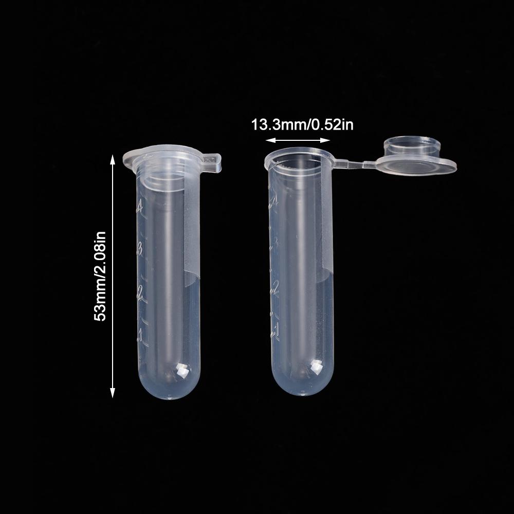 20PCS 5ml With Cover Lab Sample Round Bottle Plastic Centrifuge Tube Small Vial