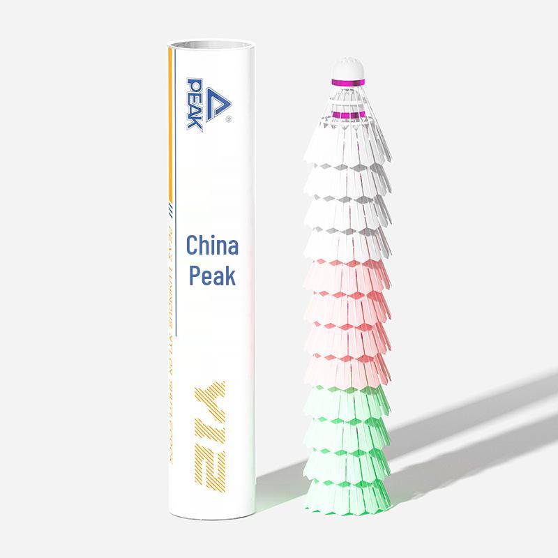 Светящиеся нейлоновые воланы для бадминтона PEAK, ветрозащитные, прочные, упаковка 12 шт. для соревнований/тренировок в помещении и на улице.