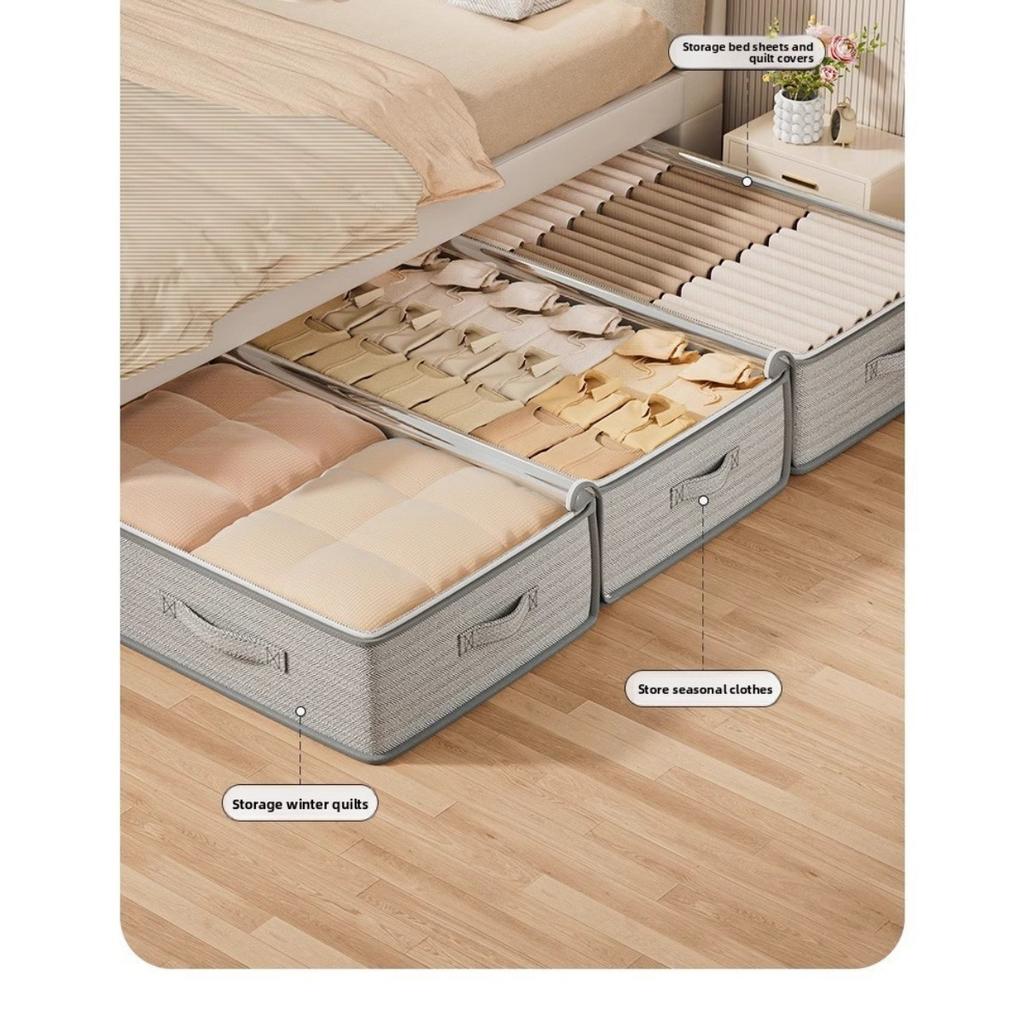Underbed Wardrobe Organizer and Storage Cabinet, Foldable Under Bed Storage Bag, Powerful Function, No Space Occupation, Under Bed Storage