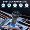 3 In 1 Car Charger DC Power Cable Cigarette Lighter Adapter 12V-24V with Digital Display Starlink Mini Cable USB C USB A 30W Por