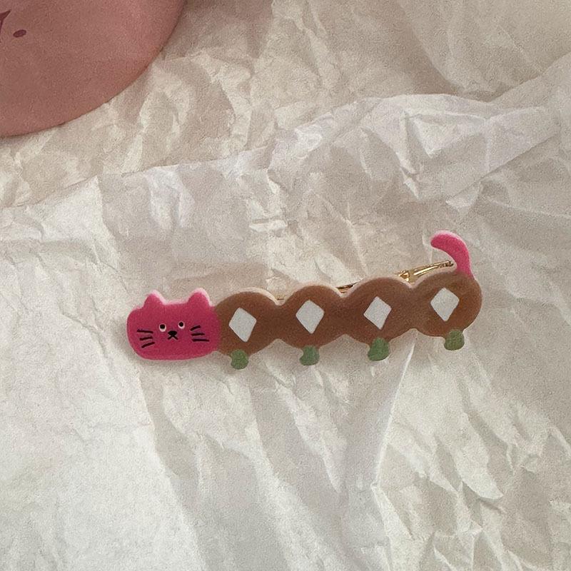 3 шт. Милая длинная заколка для волос «утиный клюв» с кошкой, заколка для челки в виде сердечка для милой девушки, новые японские и корейские мультяшные головные уборы, аксессуары для волос для женщин