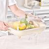Многофункциональная большая квадратная миска для фруктов и закусок с дренажом