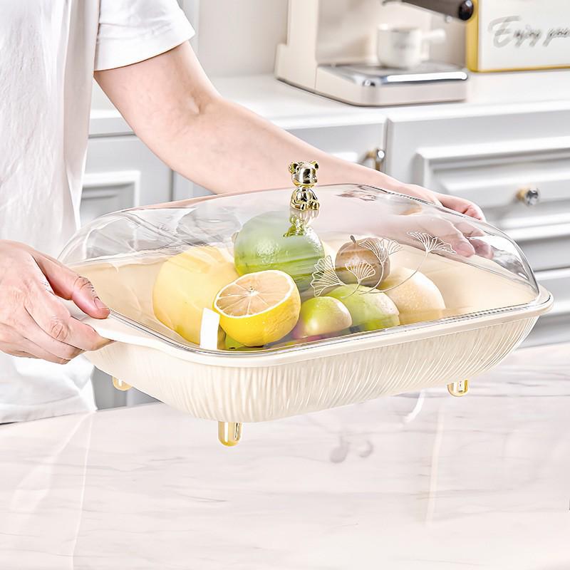 Многофункциональная большая квадратная миска для фруктов и закусок с дренажом