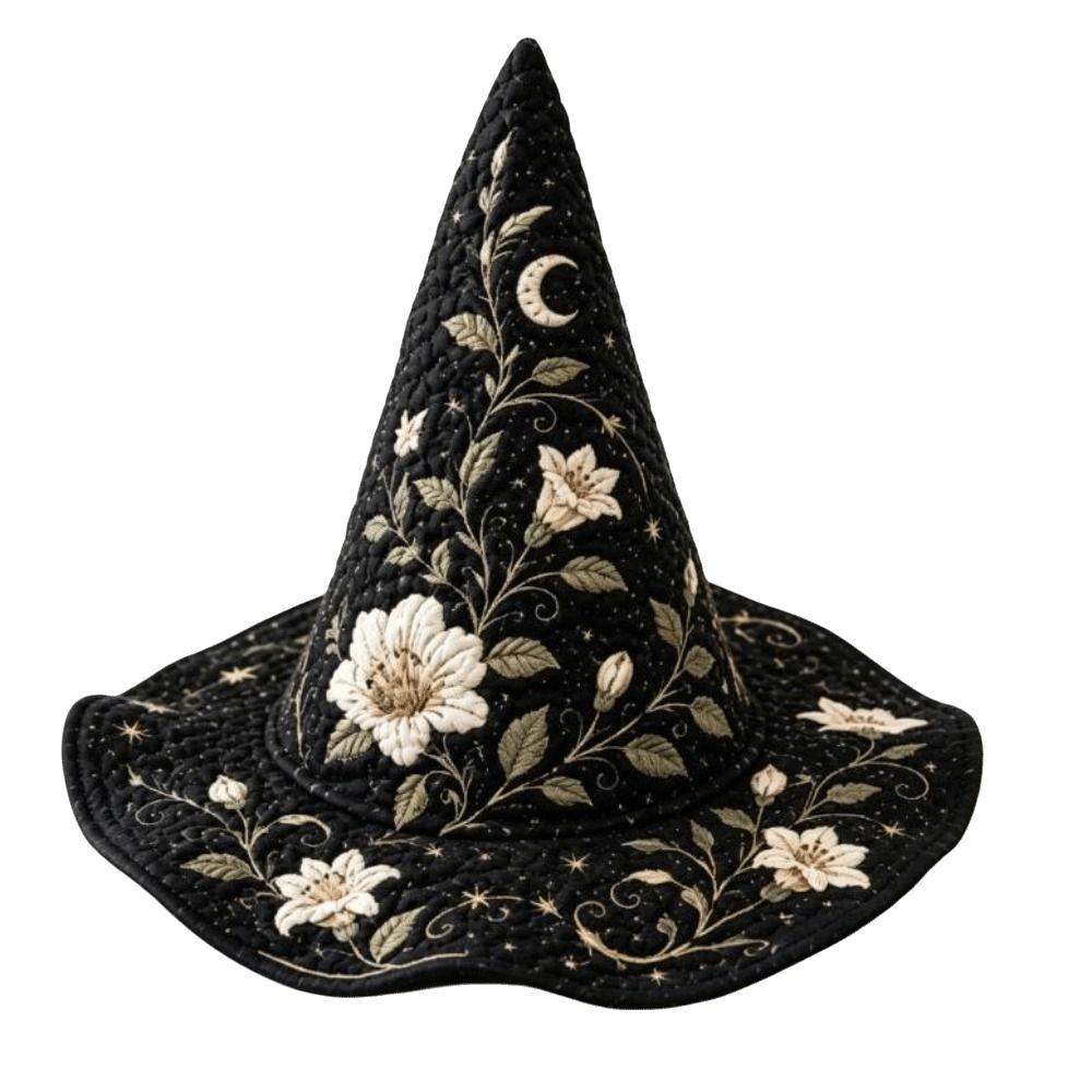 Wide Brim Pointed Wizard Hat Vintage Party Hat Gothic Festival Hat Halloween