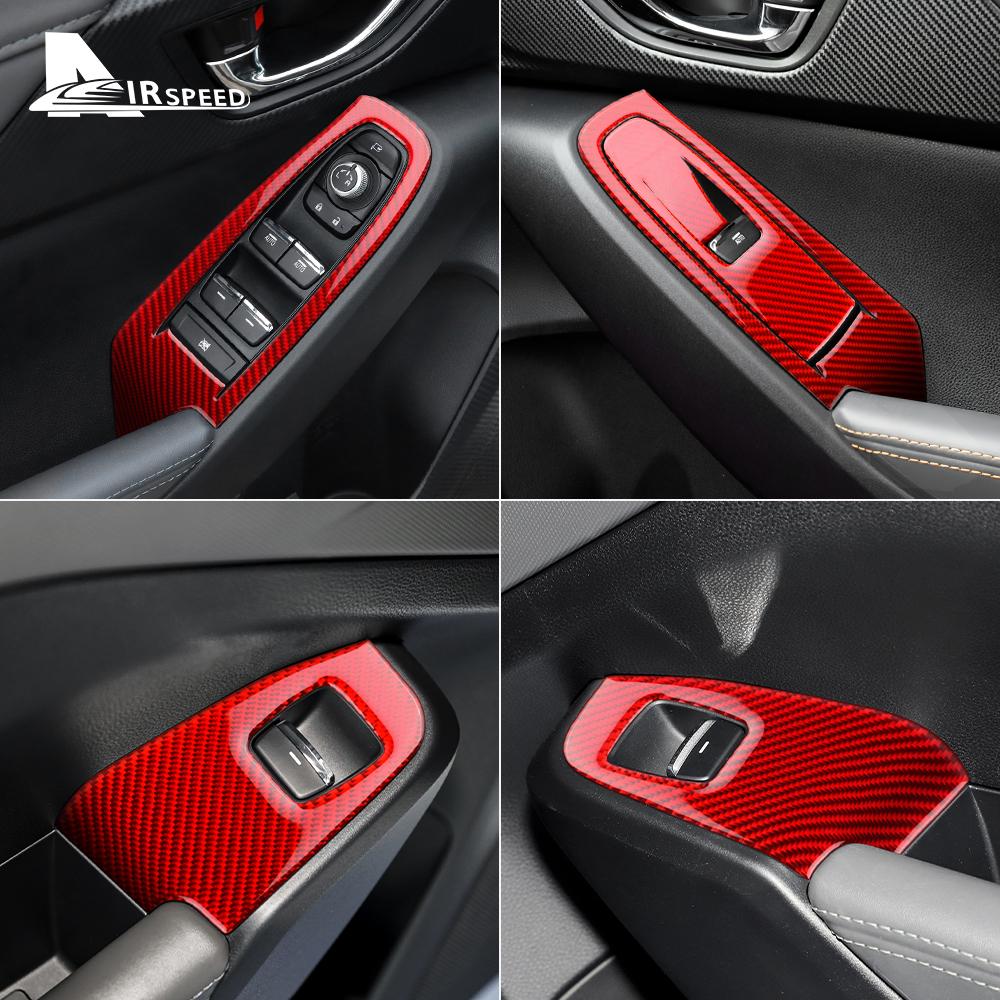 Real Soft Carbon Fiber Sticker For Subaru Crosstrek Impreza 2024 2025 2026 Car Door Window Button Frame Interior Accessories
