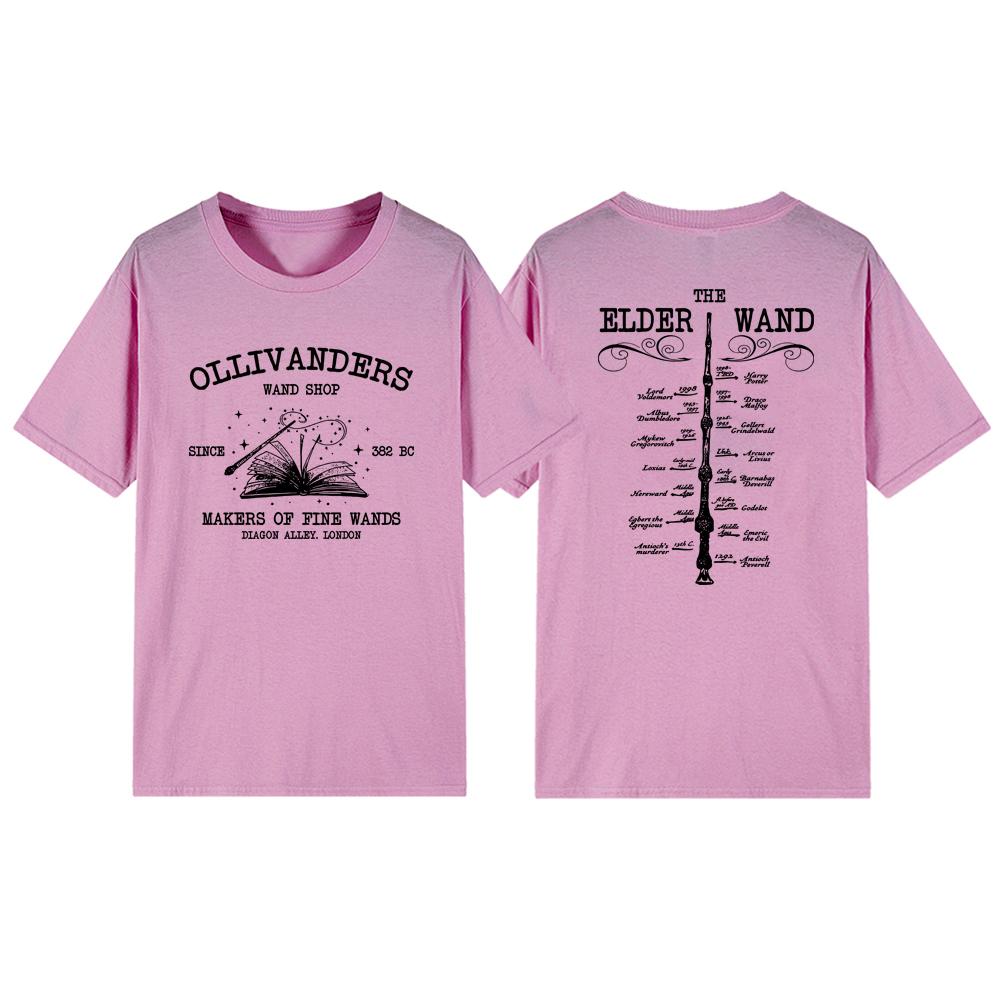Футболки с волшебной палочкой Ollivanders Футболка с книжным магазином Wizard Футболки с волшебной палочкой Футболки с коротким рукавом в винтажном стиле унисекс с графикой Подарок HP Fan