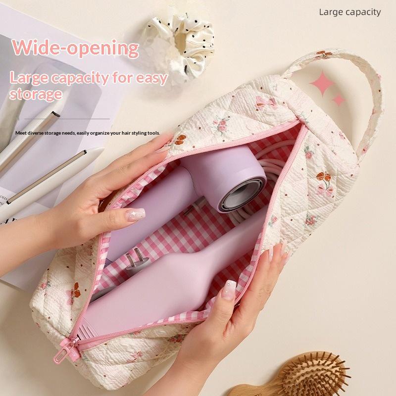 New Travel Hair Dryer Storage Bag with Handle Dustproof Curler Storage Bag Large Capacity Soft Quilting Cotton Hair Organizer li