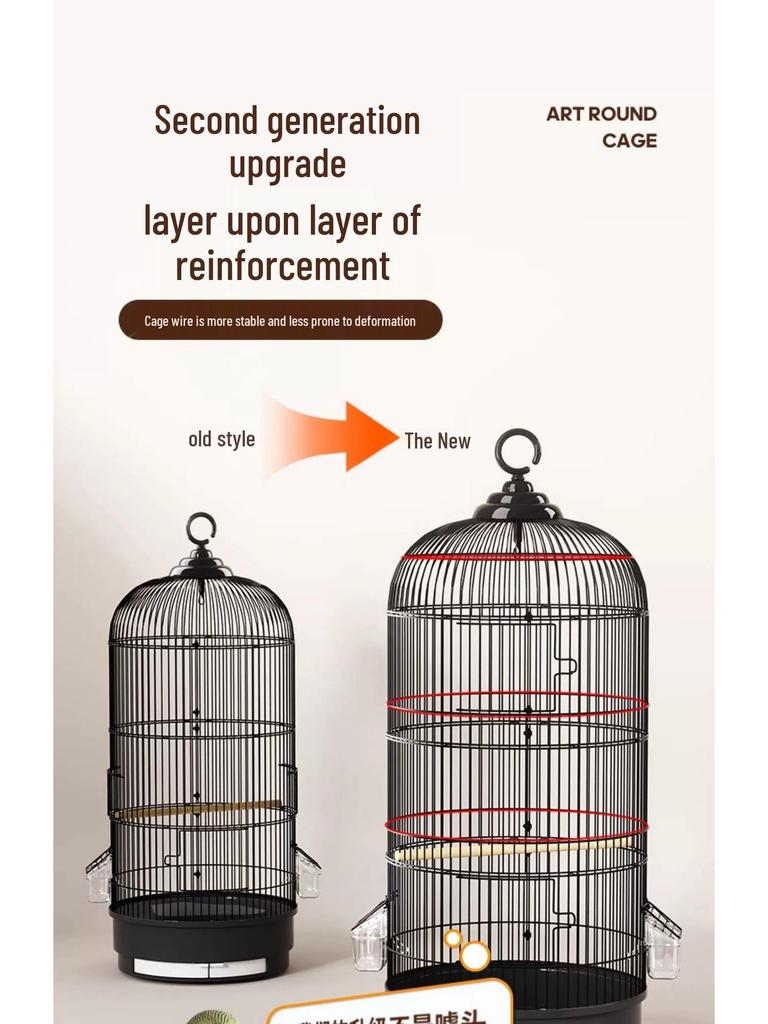 Роскошный круглый металлический набор клеток для попугаев, волнистых попугайчиков, корелл и майны