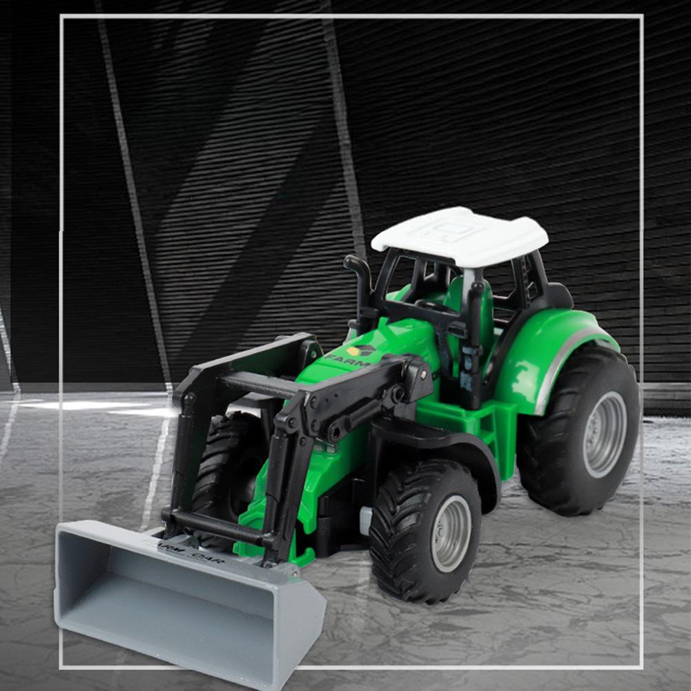 2.4G RC Farm Car 1:64 Scale Die-Casting Farm Tractors With Lights 5-Channel Remote Control Tractor Model Toys For Kids