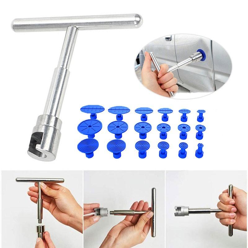 Инструмент для удаления вмятин на автомобиле с 18 пластиковыми присосками, инструмент для беспокрасочного ремонта вмятин на автомобиле для вытягивания транспортного средства, удаление вмятин, аксессуары для ухода за автомобилем KTY