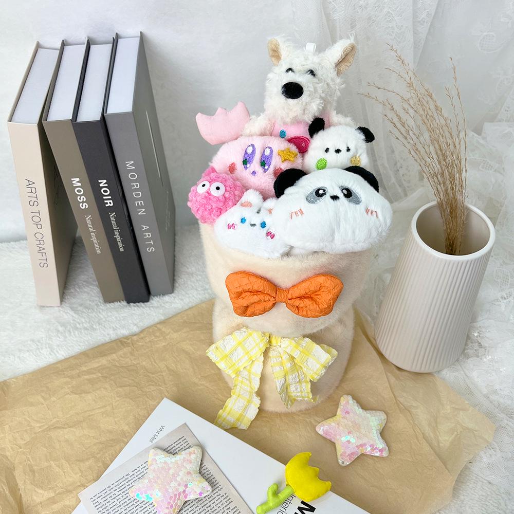 Back-to-School Creative Plush Doll Bouquet - Capybara & Leader Dog Gift for Girlfriend On Qixi Valentine's Day