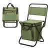 Portable Folding Chair with Cooler Bag Heavy Duty Waterproof Lightweight Outdoor Camping Backpacking Beach Picnic Fishing Collapsible Stool Seat