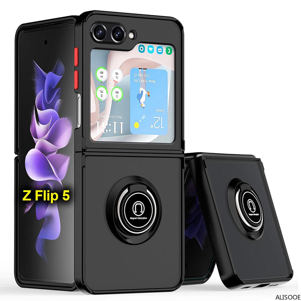 Чехол-держатель с подставкой для брони для Samsung Galaxy Z Flip 5 Z Flip 4 Z Flip 3 5G Чехол Полная защита ПК Пластиковая задняя крышка для Galaxy Z Flip5 Капа