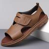 Модная летняя новинка 2025 года, повседневная пляжная обувь, дышащие трендовые римские кожаные туфли, модная удобная мужская обувь, дышащие сандалии