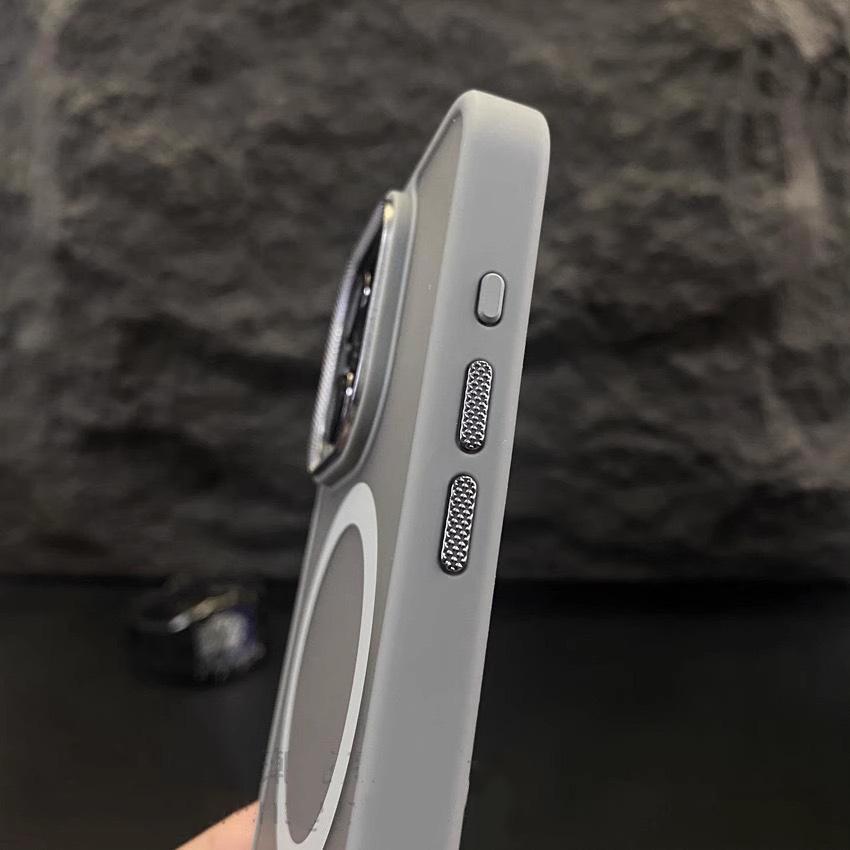 Применимо к iPhone17promax Металлический чехол для мобильного телефона с узором «бриллиант» Apple 16 Кожа Кожа Матовый Защитный чехол с магнитной присоской