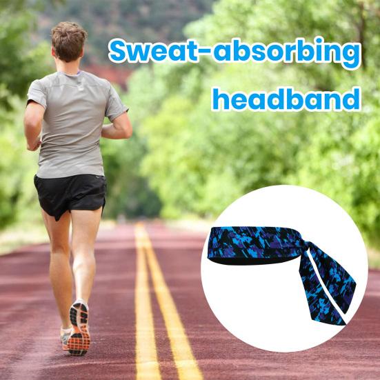 Спортивная повязка на голову для мужчин и женщин, впитывающая пот и дышащая, для тренировок, с широким краем, мягкая, с принтом, повязка от пота для йоги, бега, велоспорта