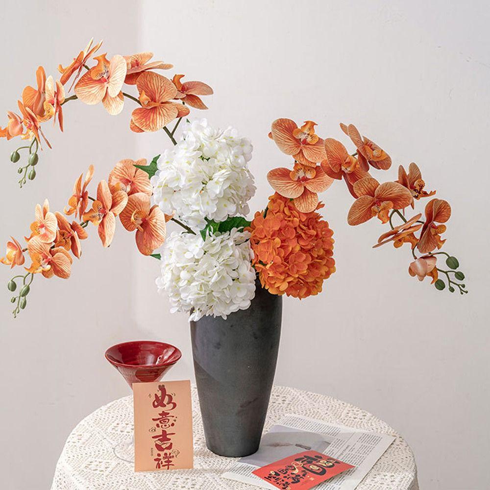9 Head Artificial Phalaenopsis Branches Real Touch Fake Flowers Office Desktop