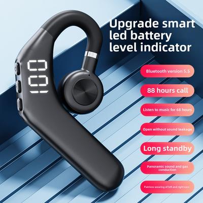 Bluetooth-гарнитура с одним ухом, воздушная проводимость, не в ухо, висячее ухо, цифровой дисплей, движение, можно вращать, бизнес