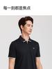 Langdeng Men's Summer Refreshing Cotton and Hemp Half Zipper Collar Business and Leisure Polo Shirt