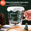 Hi 300ML Double Layered Anti Scald Glass Christmas Tree Starry Sky Coffee Mug Thermal Insulation Breakfast Milk Cup Children's Gift