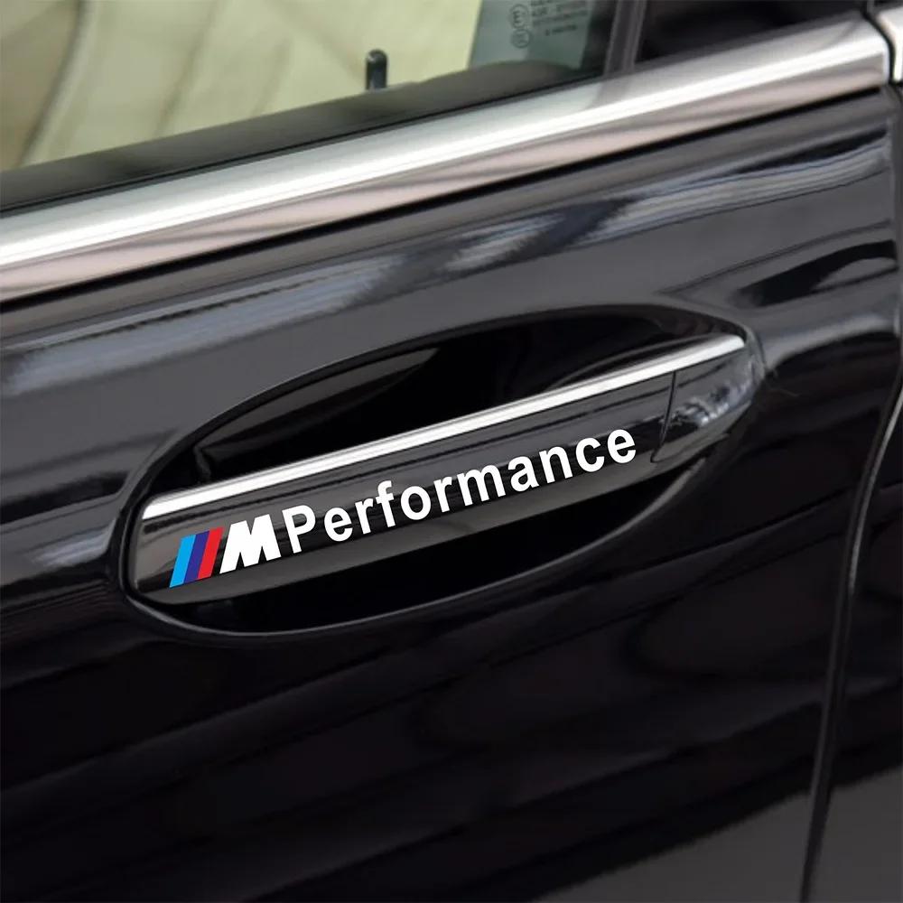 BZK1 For BMW 4pcs M performance sticker car door handle sticker For bmw M Sticker X1 X3 X4 X5 X6 X7 e46 e90 f20 e60 e39 f10 Car acces