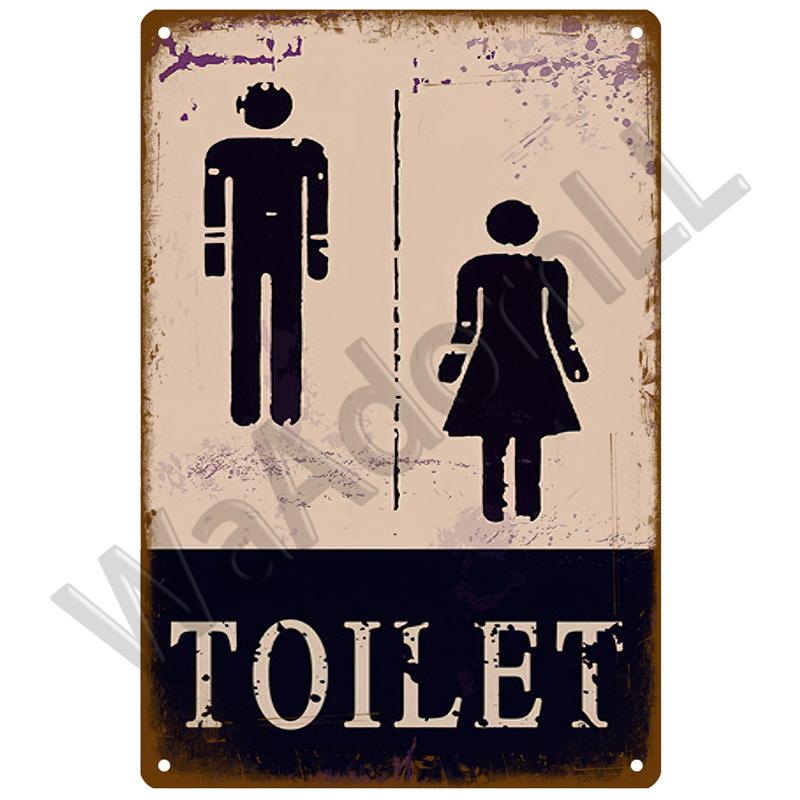 WC туалетная жестяная вывеска плакат винтажные настенные постеры металлический знак декоративная настенная тарелка кухонная табличка металлический винтажный декор аксессуары