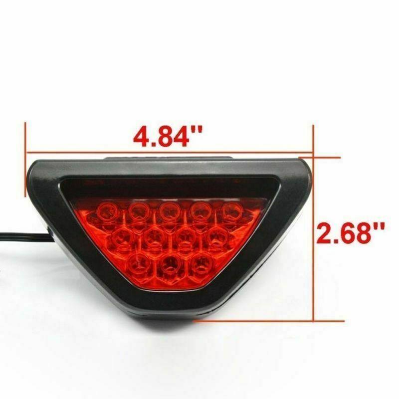 1PC F1 style 12LED Rear Tail Brake Stop Light Third Strobe Fog DRL Red Lens Lamp