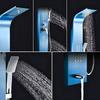 Shower panel tap with hydromassage - blue
