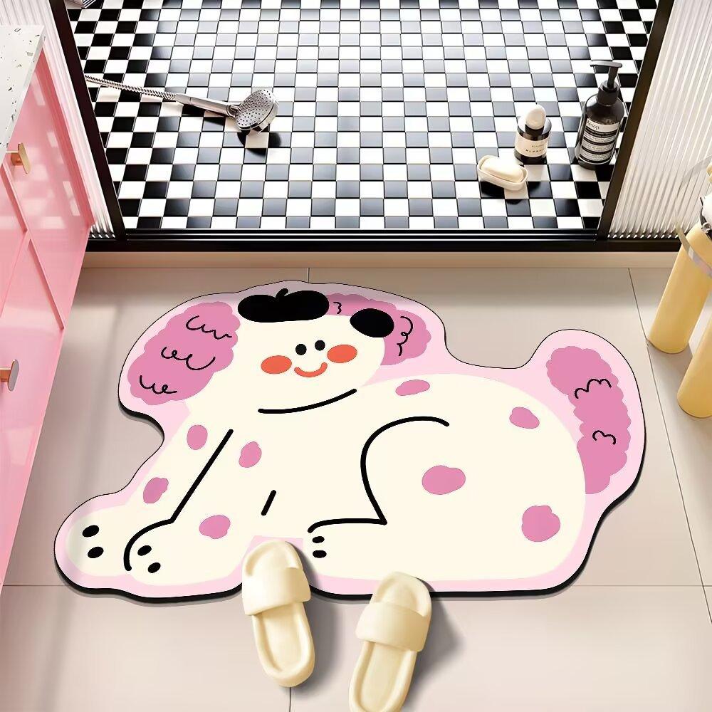 Мультяшный милый допаминовый стиль милый питомец диатомовая грязь напольный коврик для ванной впитывающий противоскользящий быстросохнущий коврик для ног