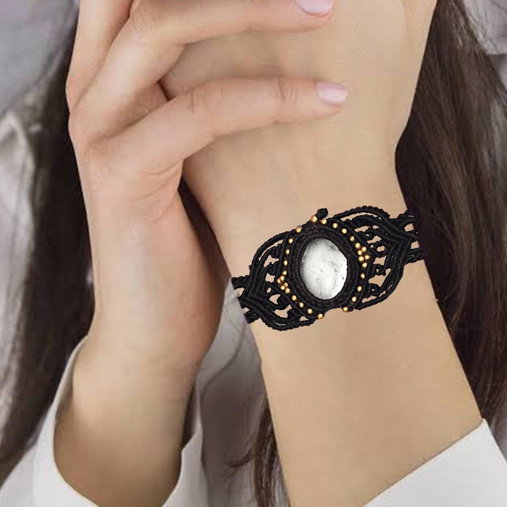 Нить макраме Драгоценный камень Ручная работа Ювелирные изделия 8-10'' Браслет из яшмы «Дикая лошадь»