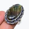 Labradorite Gemstone Handmade 925 Sterling Silver Jewelry Ring Size 8 SU-10551