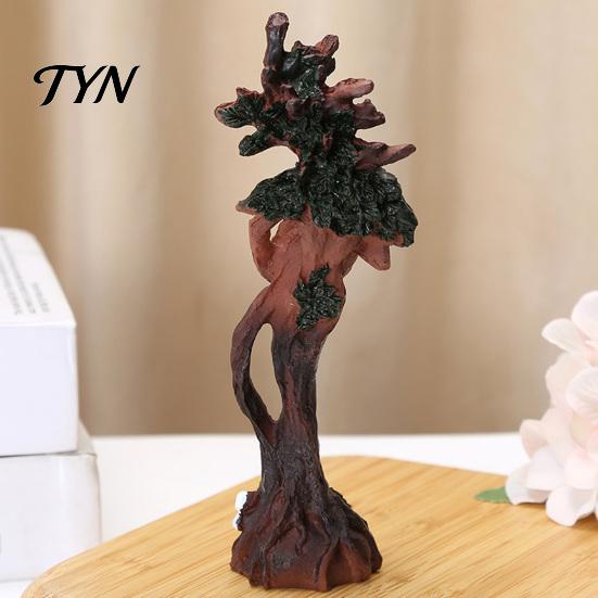 Personalized Shelf Display Piece Tree Goddess Statue with Bird Nest, Resin Figurine, Handcrafted Modern Craft Forest Spirit Sculpture,