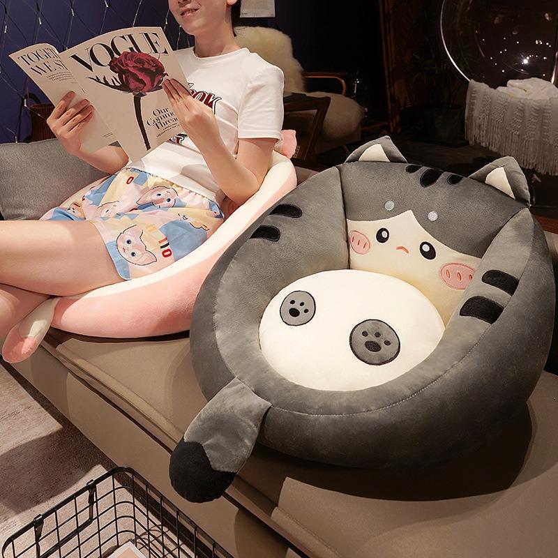 Мультяшная милая подушка-футон с изображением кота, мягкая плюшевая подушка, подушка для спины, диванная подушка, бытовая утолщенная подушка для пола в виде татами для спальни