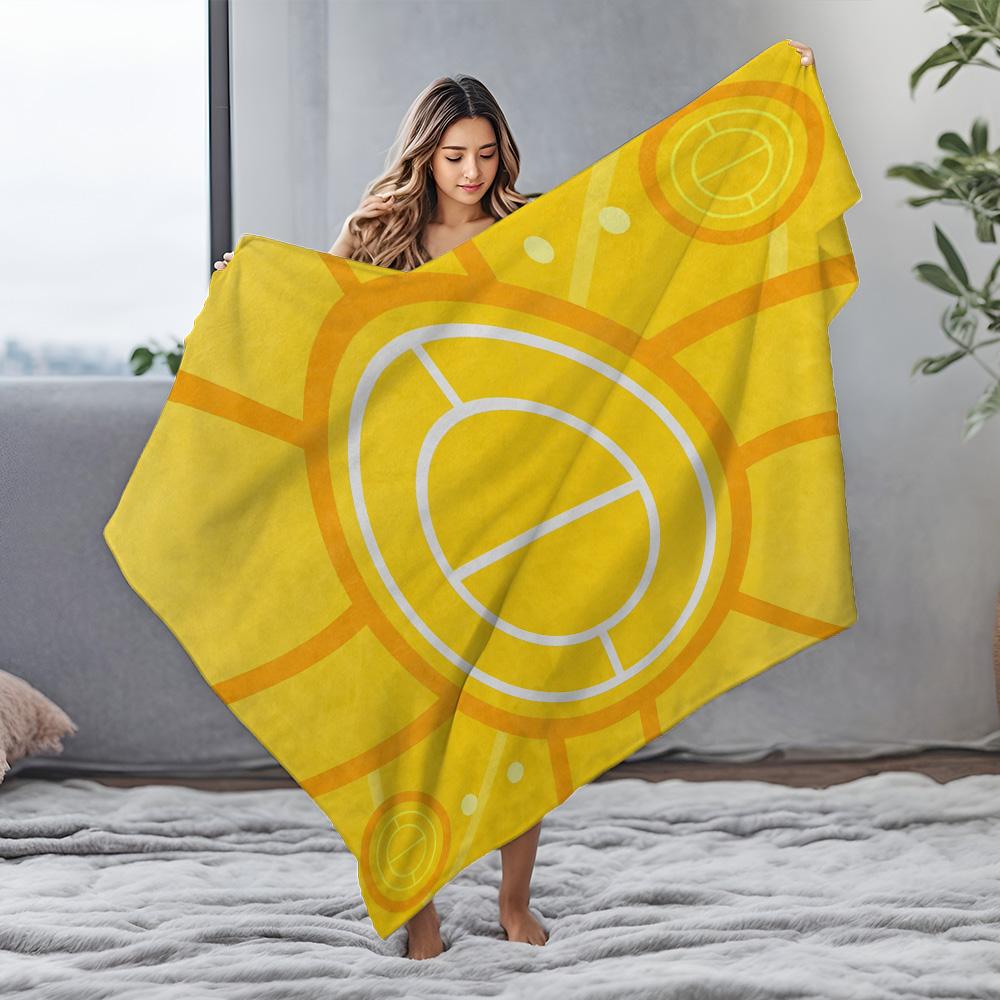Cartoon Circle Pattern Fleece Blanket Soft Warm Throw Blanket for Kids Teens Adults Gift