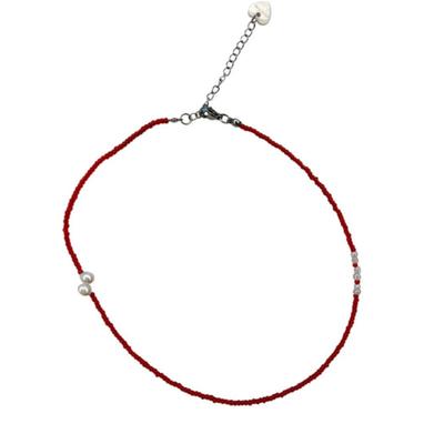 ОЖЕМУТ Жемчужное ожерелье из пресноводного жемчуга (RED)