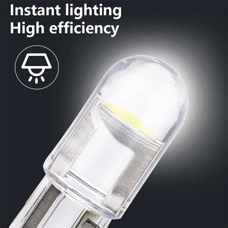W5W Led T10 Car Light Cob Clear 6000K Auto Automobiles Motor License Plate Lamp Dome Light Reading Drl Bulb Style 12V
