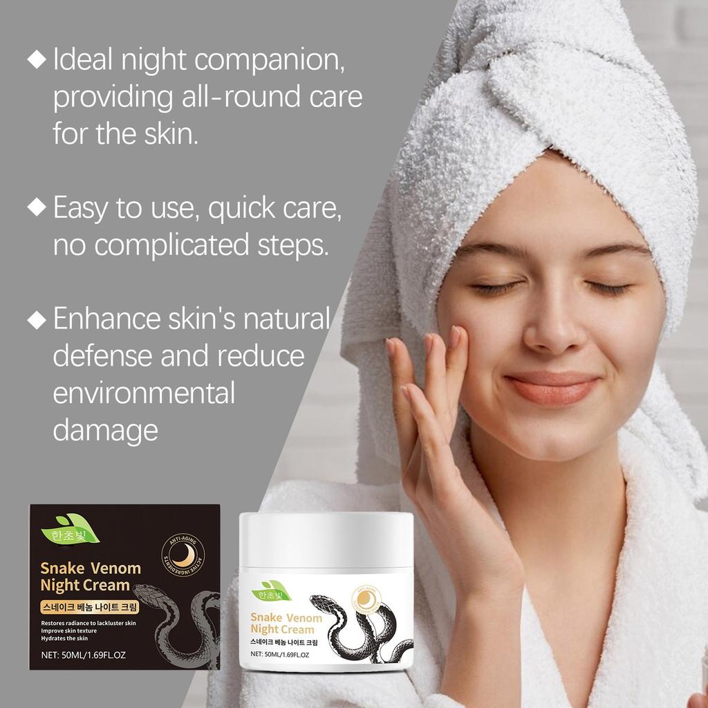 Snake Night Cream Daily Facial Care Deep Nourishing Facial Skin Delicate And Smooth