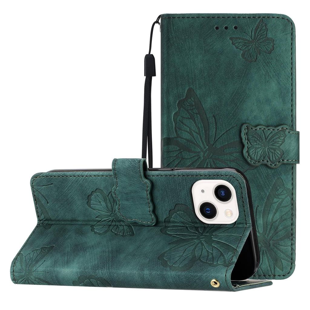 Джинсовая линия с тиснением бабочки, сплошной цвет, кожаный чехол-кошелек для телефона, подставка для книг для iPhone, Samsung, Xiaomi, Huawei, Moto Oppo, откидная сумка с магнитной картой