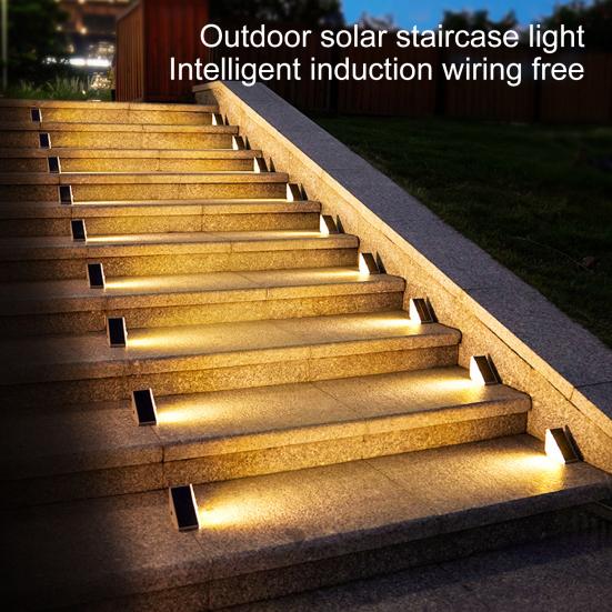 Solar Step Light Super Bright Auto On/Off Rechargeable Easy Installation Warm Ambiance Outdoor IP68 Waterproof Solar-powered Deck Light