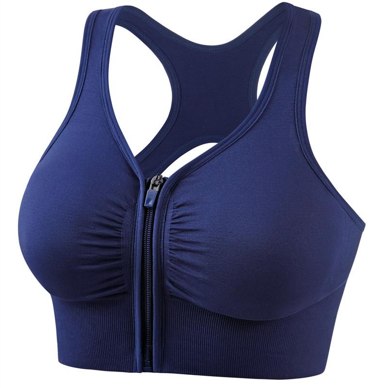 Women Bounce Control Zip Sports Bra Zip Front Sports Bras for Women Support Bras Wirefree High Impact Workout Yoga Tops